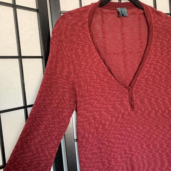 Anthropologie V-Neck Long Sleeves Top Red Small - Picture 3 of 7